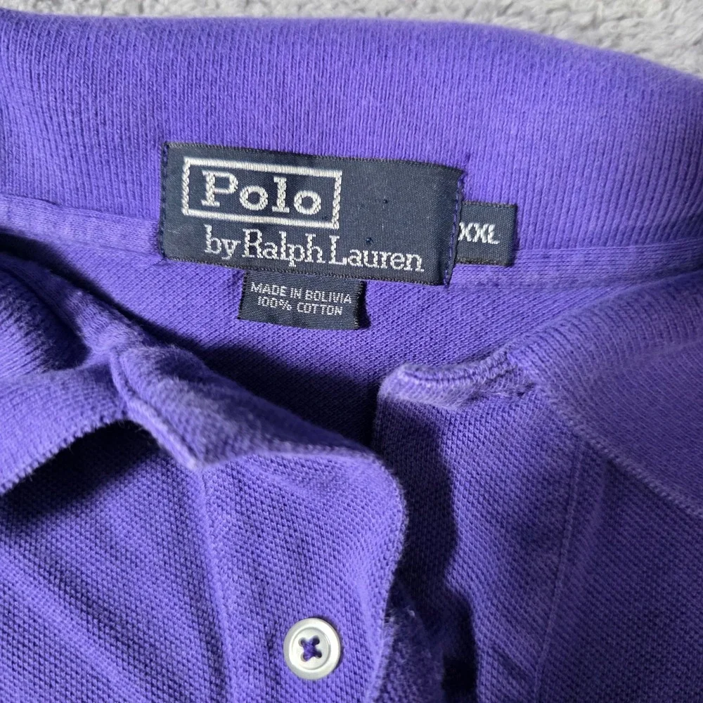 Ralph Lauren Mens XXL Polo Shirt Bundle Purple Light Blue Pima Cotton 2 Pack